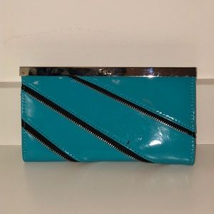 Teal Blue Zipper Wallet